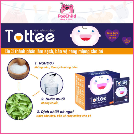 Gạc rơ lưỡi TOTTEE hộp 30 gói - Làm sạch và ngăn ngừa các vấn đề răng miệng cho bé sơ sinh - Hình ảnh 5
