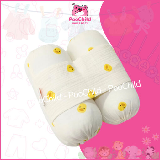 Gối Chặn Bé Sơ Sinh Vải Muslin 100% Cotton Êm Ái Chống Lăn Đỡ Giật Mình - Hình ảnh 7