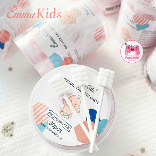 Que rơ lưỡi cho bé EmmaKids hộp 30 que, gạc rơ lưỡi, que tưa lưỡi cho bé sơ sinh cao cấp tiệt trùng - Hình ảnh 6