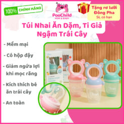 Túi Nhai Trái Cây Ti Giả Misan An Toàn, Chống Hóc, Giảm Ngứa Lợi Cho Bé, Hỗ Trợ Mọc Răng Có Hộp Đựng