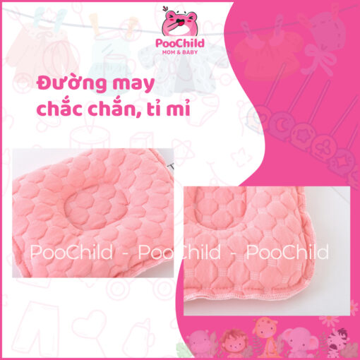 Gối lõm chống bẹp đầu cho bé sơ sinh 0-3 tháng PooChild, gối cho bé sơ sinh chống méo đầu dạng vuông - Hình ảnh 5