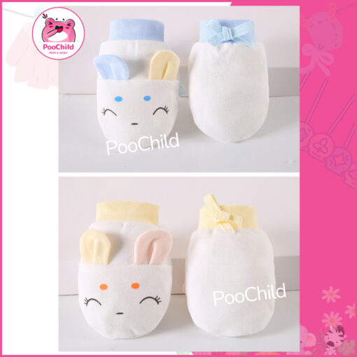 Bao tay cho bé sơ sinh đến 2 tuổi DOTINI, bao tay cotton dây rút chống cào xước dễ thương cho bé - Hình ảnh 8