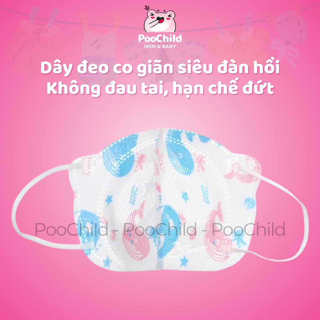 Khẩu Trang Y Tế Cho Bé Famapro Gấu Du Du Kháng Khuẩn, Thoáng Khí, Túi 10 Cái, Dành Cho Trẻ 2-4 Tuổi - Hình ảnh 4