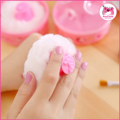 Hộp đựng phấn rôm cho bé kèm bông chậm phấn, hộp bông phấn em bé - Hình ảnh 8