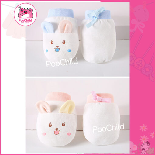 Bao tay cho bé sơ sinh đến 2 tuổi DOTINI, bao tay cotton dây rút chống cào xước dễ thương cho bé - Hình ảnh 7