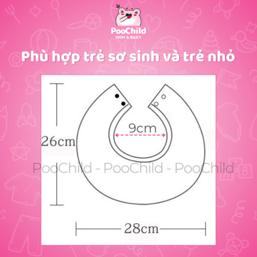 Yếm cho bé sơ sinh yếm tròn yếm ăn dặm cho bé chống thấm yếm tròn xoay 360 độ yếm dãi yếm xô yếm cổ - Hình ảnh 7
