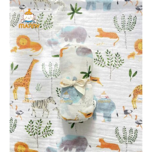 Khăn tắm sợi tre cho bé Manny 110x120cm mềm mịn kháng khuẩn thoáng khí thấm hút tốt đa chức năng - Hình ảnh 6