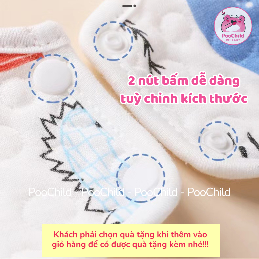Yếm chống thấm cho bé sơ sinh xoay 360 độ yếm tròn cho bé yếm ăn dặm cho bé yếm dãi cho bé Yếm Hoa - Hình ảnh 5