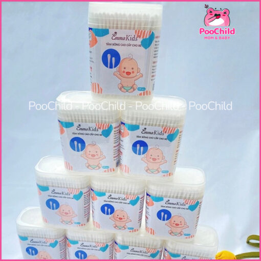 Tăm bông Emmakids 200 cây 7.2cm x 3mm thân giấy làm sạch tai mũi mắt rốn da nhạy cảm thấm hút cho bé - Hình ảnh 7