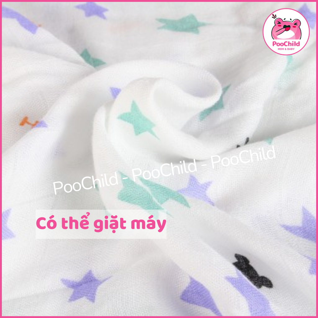 Hộp 2 khăn tắm cho bé sợi tre quấn bé đa năng 110x120cm khăn tắm em bé bamboo kích thước lớn Manny - Hình ảnh 4