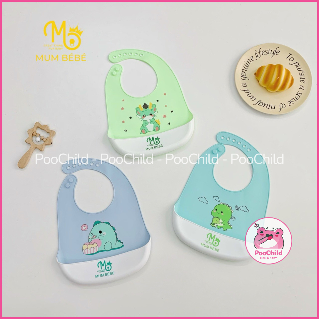 Yếm ăn dặm cho bé silicone có máng Mumbebe, yếm máng ăn dặm dẻo chống thấm nước siêu nhẹ dễ vệ sinh - Hình ảnh 7