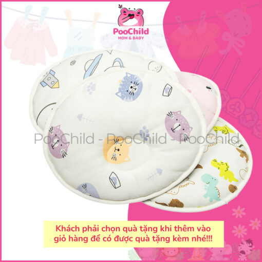 Gối lõm chống bẹp đầu cho bé sơ sinh PooChild dạng tròn, thấm mồ hôi, ngủ ngon, dễ giặt, thoáng khí - Hình ảnh 4