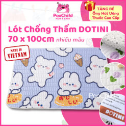 Miếng lót chống thấm cho bé sơ sinh 5 lớp kích thước lớn 70x100cm DOTINI