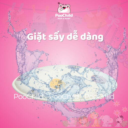 Gối lõm chống bẹp đầu cho bé sơ sinh PooChild dạng tròn, thấm mồ hôi, ngủ ngon, dễ giặt, thoáng khí - Hình ảnh 7