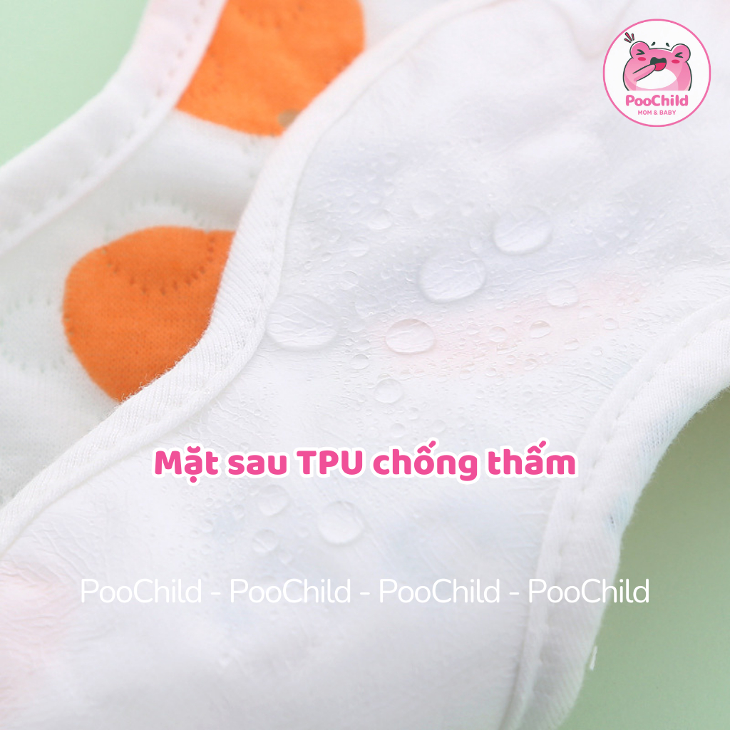 Yếm chống thấm cho bé sơ sinh xoay 360 độ yếm tròn cho bé yếm ăn dặm cho bé yếm dãi cho bé Yếm Hoa - Hình ảnh 3