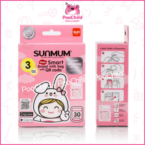 Túi trữ sữa Sunmum Thái Lan chính hãng 100ml/150ml/250ml túi đựng sữa mẹ để ngăn đông khoá zip 3 lớp - Hình ảnh 8