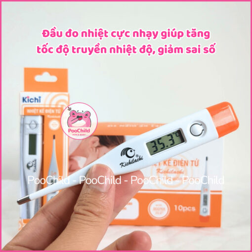 Nhiệt kế điện tử Kichilachi đo thân nhiệt cho bé kẹp nách nhiệt kế đo cơ thể cho bé an toàn tiện lợi - Hình ảnh 3