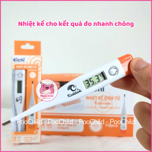 Nhiệt kế điện tử Kichilachi đo thân nhiệt cho bé kẹp nách nhiệt kế đo cơ thể cho bé an toàn tiện lợi - Hình ảnh 4