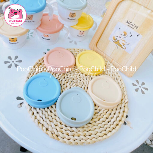 Cốc tập uống nước cho bé Kichilachi 3 giai đoạn 2 nắp, cốc tập hút cho bé Kichi ống hút silicone - Hình ảnh 7