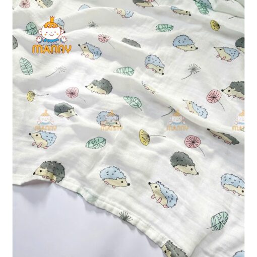 Khăn tắm sợi tre cho bé Manny 110x120cm mềm mịn kháng khuẩn thoáng khí thấm hút tốt đa chức năng - Hình ảnh 7
