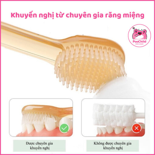 Rơ lưỡi và bàn chải đánh răng silicon cho bé vệ sinh răng miệng có cốc đựng nắp đậy 0-18 tháng tuổi - Hình ảnh 6