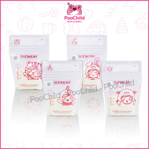 Túi trữ sữa Sunmum Thái Lan chính hãng 100ml/150ml/250ml túi đựng sữa mẹ để ngăn đông khoá zip 3 lớp - Hình ảnh 7