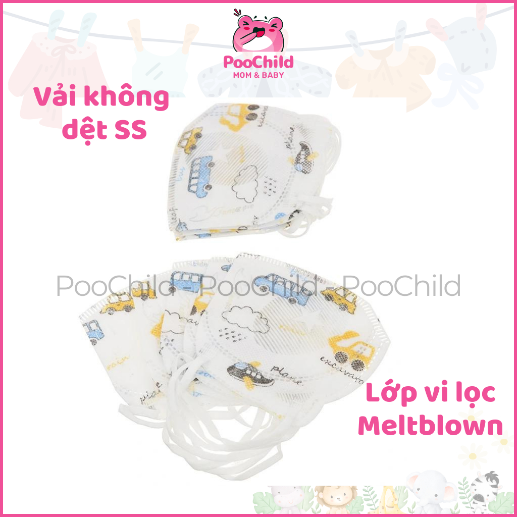 Khẩu Trang Y Tế Cho Bé Famapro Gấu Du Du Kháng Khuẩn, Thoáng Khí, Túi 10 Cái, Dành Cho Trẻ 2-4 Tuổi - Hình ảnh 2