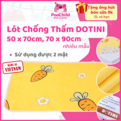 Miếng lót chống thấm cho bé sơ sinh 50x70cm Dotini, lót nước tiểu 2 mặt lót chống thấm cho em bé
