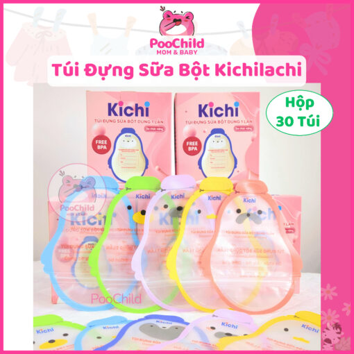 Túi Đựng Sữa Bột cho bé Kichilachi hộp 30 túi trữ sữa bột du lịch tiện lợi 50g khóa zip chắc chắn