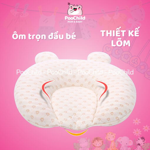 Gối cao cấp cho bé sơ sinh chống bẹp đầu Dotini mềm mại gối lõm chống méo đầu cho bé sơ sinh gối em bé Tai Thỏ Lớn - Hình ảnh 2