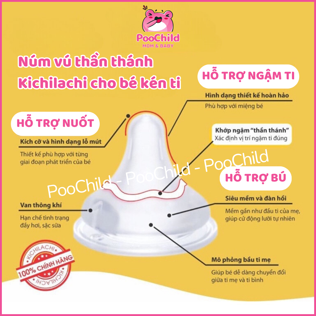 Bình sữa cổ rộng cho bé Kichilachi PPSU dung tích 90ml/ 160ml/ 260ml hình gấu tặng kèm 1 núm ti - Hình ảnh 2