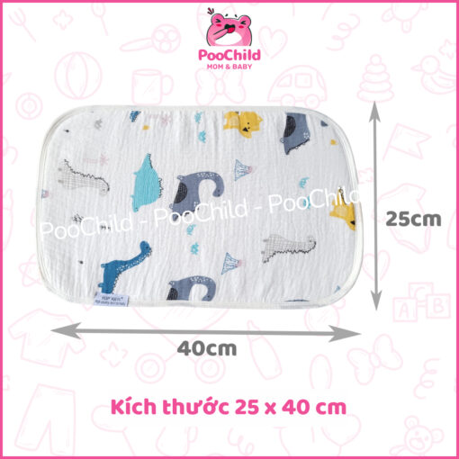 Gối xô 3D thông hơi cho bé sơ sinh cao cấp, gối cho bé sơ sinh 10 lớp thoáng khí nằm êm PooChild - Hình ảnh 7