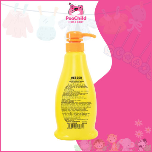 Sữa tắm gội Wesser 2 in 1 500ml 200ml cho bé thành phần thiên nhiên an toàn cho em bé - Hình ảnh 3