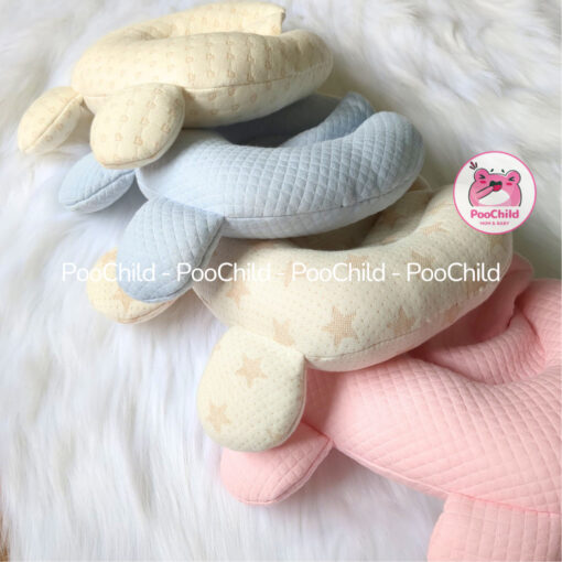 Gối cao cấp cho bé sơ sinh chống bẹp đầu Dotini mềm mại gối lõm chống méo đầu cho bé sơ sinh gối em bé Tai Thỏ Lớn - Hình ảnh 8