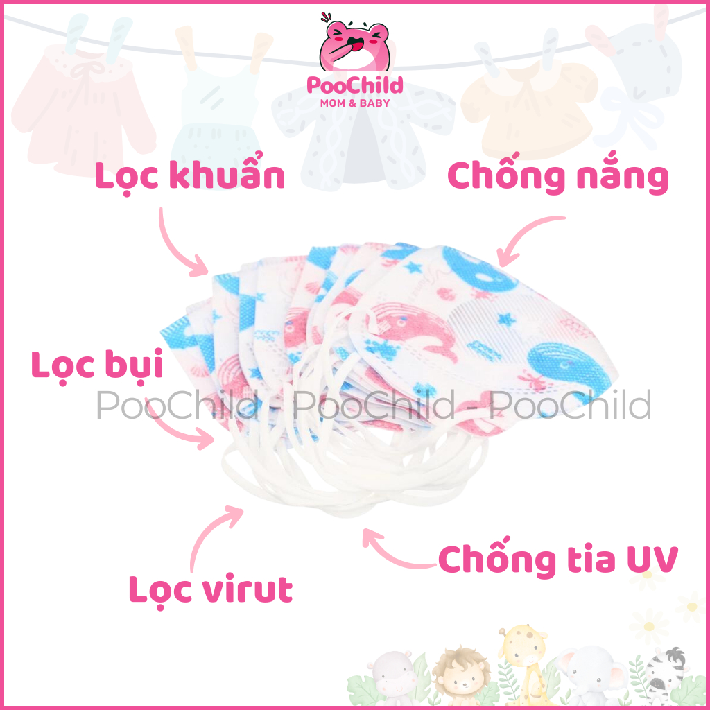 Khẩu Trang Y Tế Cho Bé Famapro Gấu Du Du Kháng Khuẩn, Thoáng Khí, Túi 10 Cái, Dành Cho Trẻ 2-4 Tuổi - Hình ảnh 3