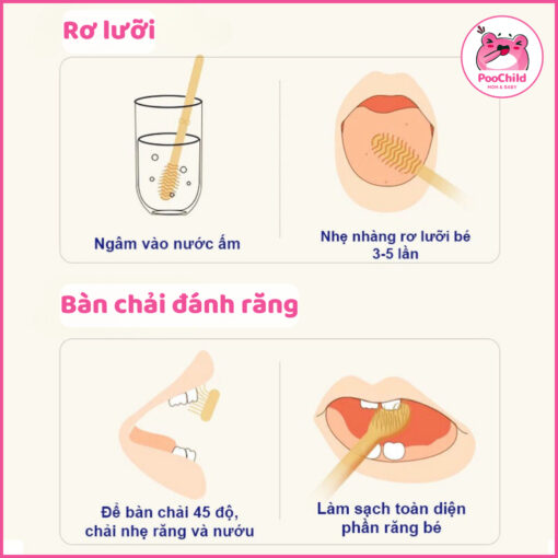 Rơ lưỡi và bàn chải đánh răng silicon cho bé vệ sinh răng miệng có cốc đựng nắp đậy 0-18 tháng tuổi - Hình ảnh 5