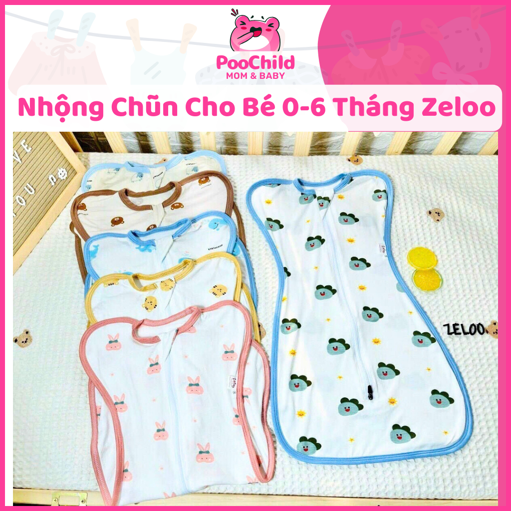 Nhộng chũn cho bé sơ sinh Zeloo chất Petit quấn chũn cho bé ngủ ngon cao cấp mềm mại chống giật mình