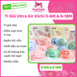 Ti giả Ultra Air cho bé, ty ngậm ngày Kichilachi Ultra Air cho bé sơ sinh đến 18 tháng chống vẩu