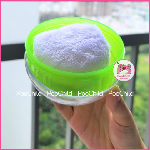 Hộp đựng phấn rôm cho bé kèm bông chậm phấn, hộp bông phấn em bé - Hình ảnh 3