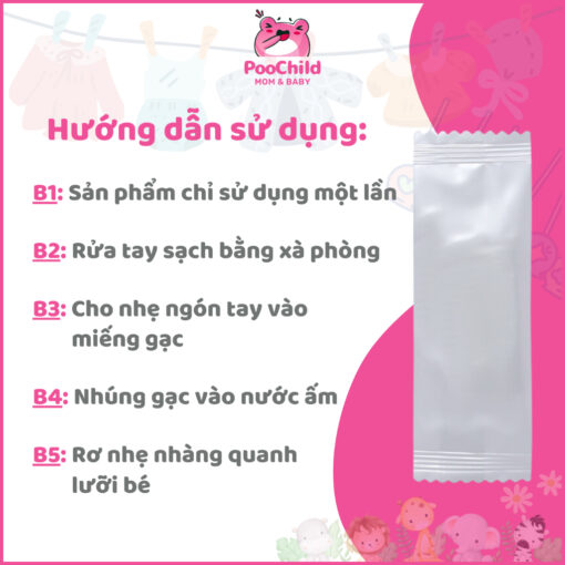 Rơ Lưỡi Đông Pha 3 Con Nai Bé Sơ Sinh Gạc Rơ Lưỡi Vệ Sinh An Toàn Không Mùi Hộp 5 Cái - Hình ảnh 2