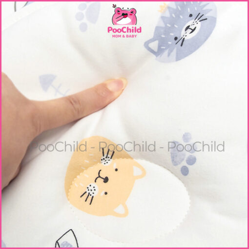 Gối lõm chống bẹp đầu cho bé sơ sinh PooChild dạng tròn, thấm mồ hôi, ngủ ngon, dễ giặt, thoáng khí - Hình ảnh 9