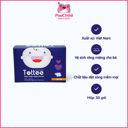 Gạc rơ lưỡi TOTTEE hộp 30 gói - Làm sạch và ngăn ngừa các vấn đề răng miệng cho bé sơ sinh - Hình ảnh 2