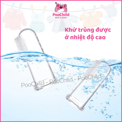 Bàn chải đánh răng cho bé xỏ ngón silicon, rơ lưỡi silicon cho bé an toàn, dễ vệ sinh, có hộp đựng - Hình ảnh 5
