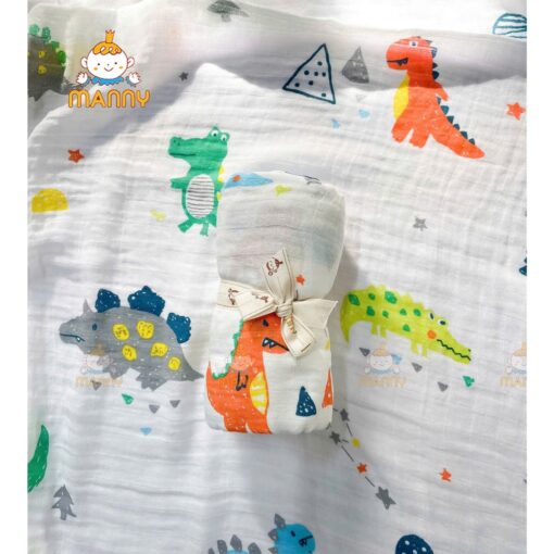 Khăn tắm sợi tre cho bé Manny 110x120cm mềm mịn kháng khuẩn thoáng khí thấm hút tốt đa chức năng - Hình ảnh 5