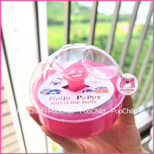 Hộp đựng phấn rôm cho bé kèm bông chậm phấn, hộp bông phấn em bé - Hình ảnh 5