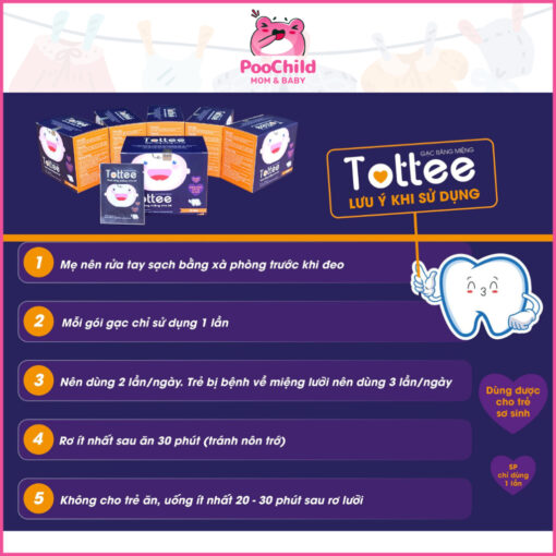 Gạc rơ lưỡi TOTTEE hộp 30 gói - Làm sạch và ngăn ngừa các vấn đề răng miệng cho bé sơ sinh - Hình ảnh 9