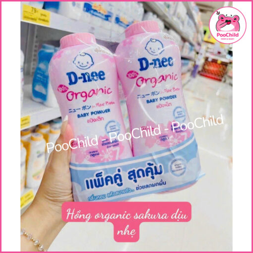 Phấn rôm phấn thơm em bé Dnee Thái Lan 350g baby powder organic cho bé cao cấp chính hãng - Hình ảnh 4