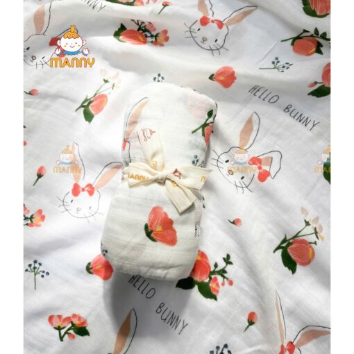 Khăn tắm sợi tre cho bé Manny 110x120cm mềm mịn kháng khuẩn thoáng khí thấm hút tốt đa chức năng - Hình ảnh 4