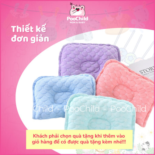 Gối lõm chống bẹp đầu cho bé sơ sinh 0-3 tháng PooChild, gối cho bé sơ sinh chống méo đầu dạng vuông - Hình ảnh 4