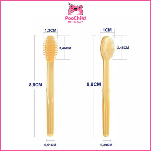 Rơ lưỡi và bàn chải đánh răng silicon cho bé vệ sinh răng miệng có cốc đựng nắp đậy 0-18 tháng tuổi - Hình ảnh 4
